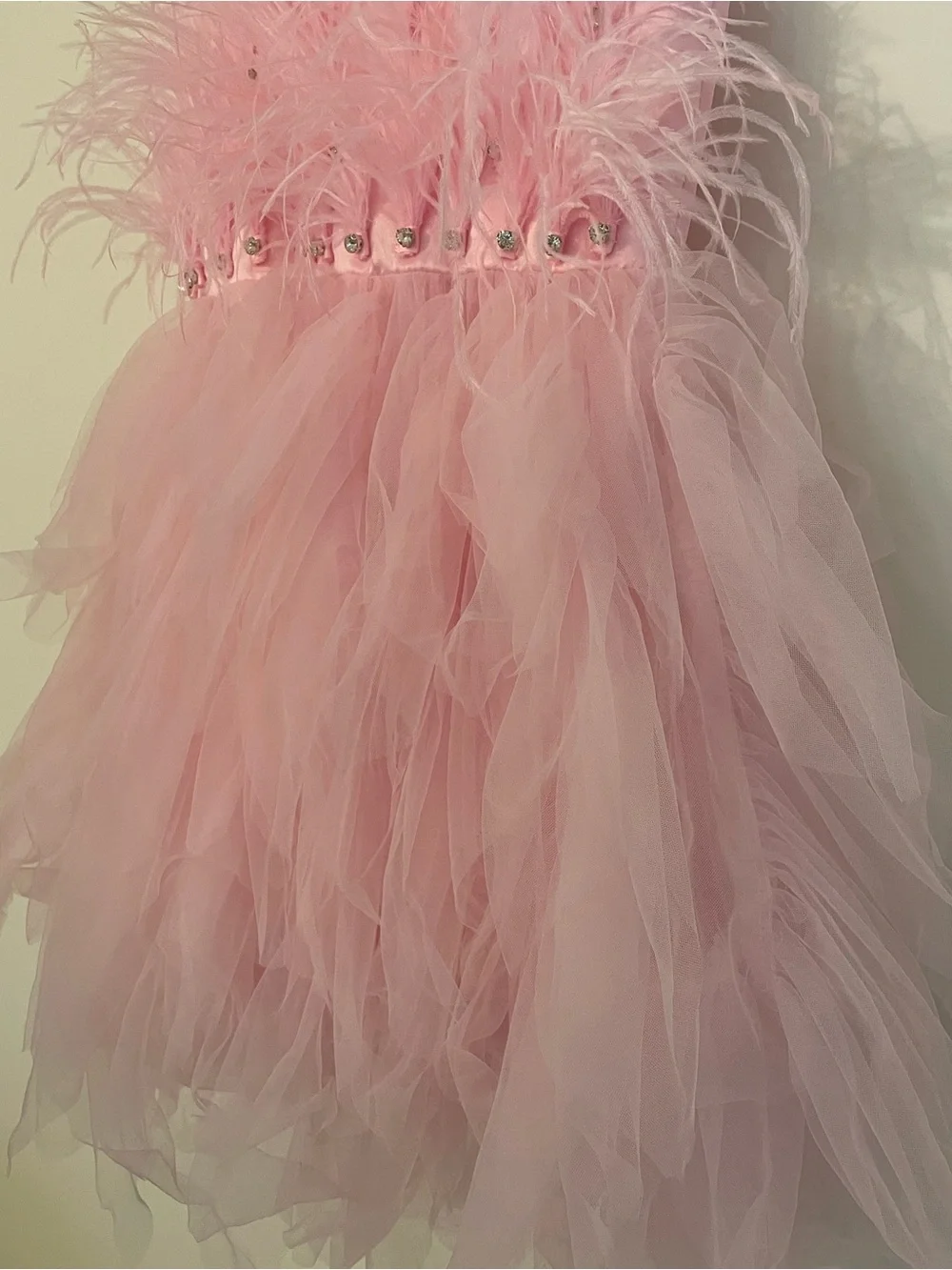 Lola + The Boys Pink Princess Feather Dress Size 8
